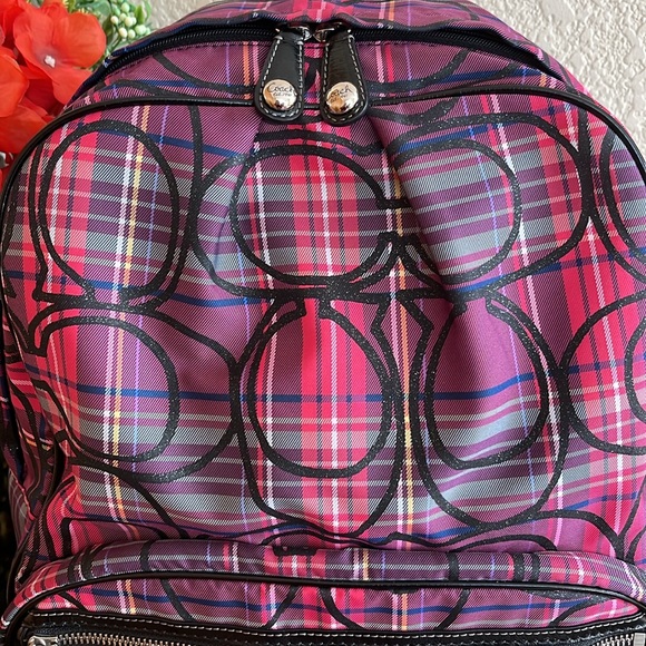 PRISTINE Coach Tartan Large Backpack - Picture 7 of 16